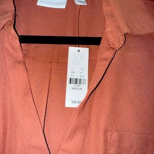 New York & Company Rust Blouse 3/4 Sleeves
